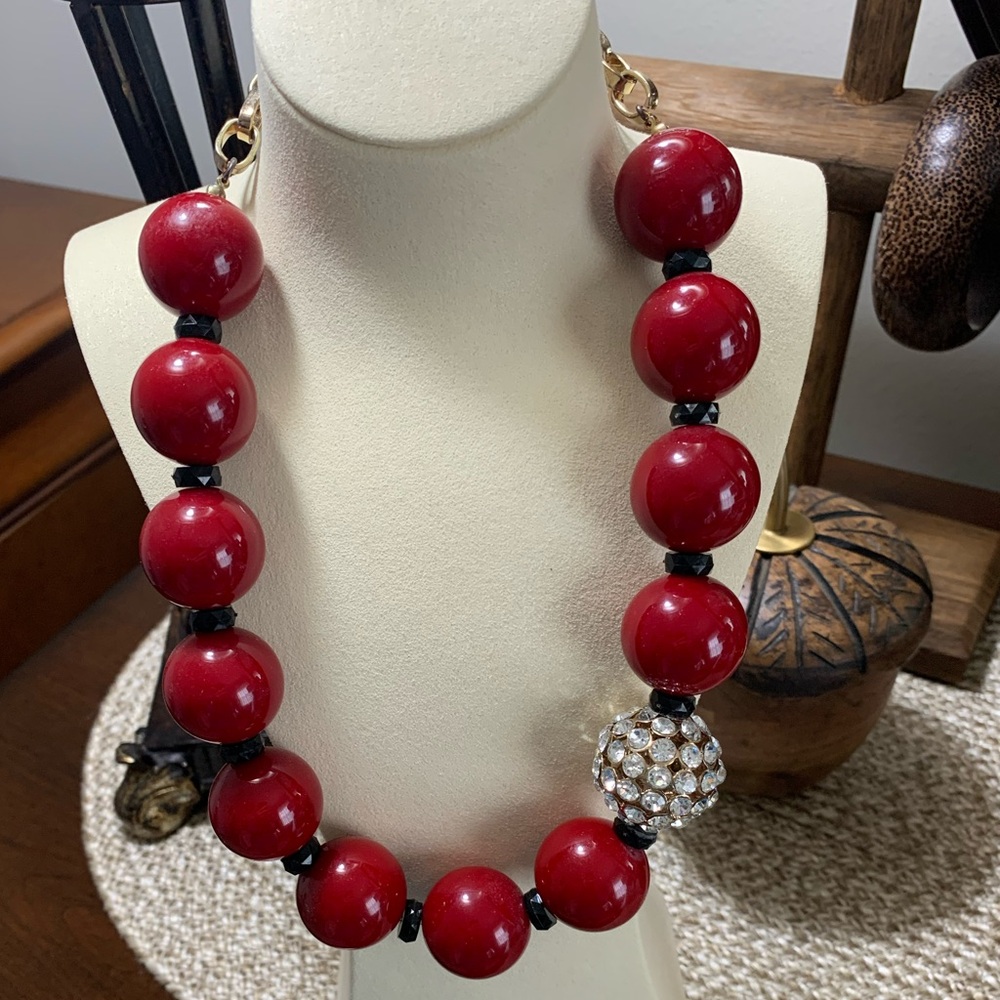 M Haskell Large Bead & Crystal Necklace